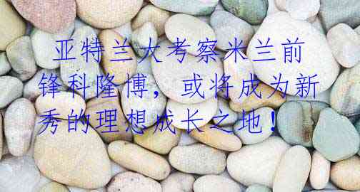 亚特兰大考察米兰前锋科隆博,或将成为新秀的理想成长之地!