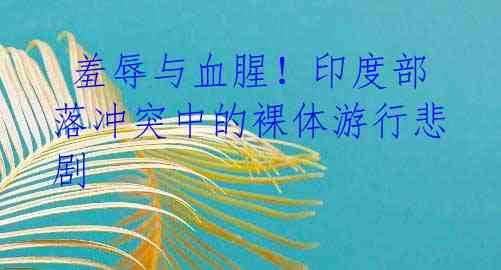 羞辱与血腥!印度部落冲突中的裸体游行悲剧