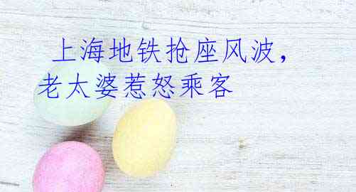上海地铁抢座风波,老太婆惹怒乘客