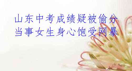 山东中考成绩疑被偷分 当事女生身心饱受网暴