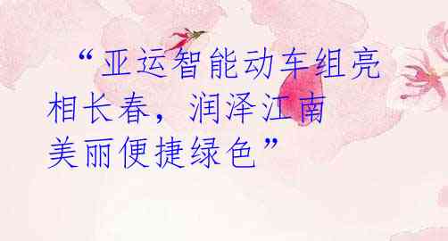 “亚运智能动车组亮相长春,润泽江南 美丽便捷绿色”
