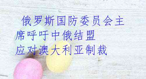 俄罗斯国防委员会主席呼吁中俄结盟 应对澳大利亚制裁
