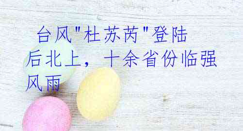 台风"杜苏芮"登陆后北上,十余省份临强风雨