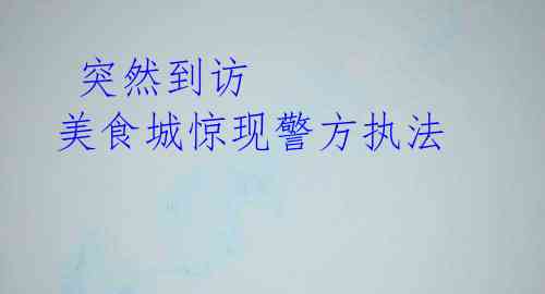 突然到访 美食城惊现警方执法