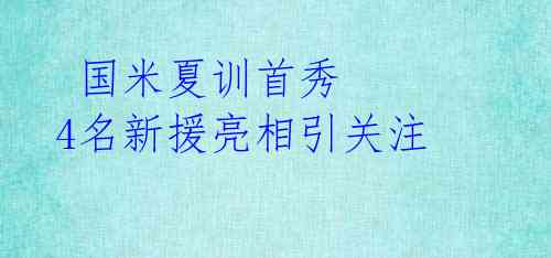  国米夏训首秀 4名新援亮相引关注 