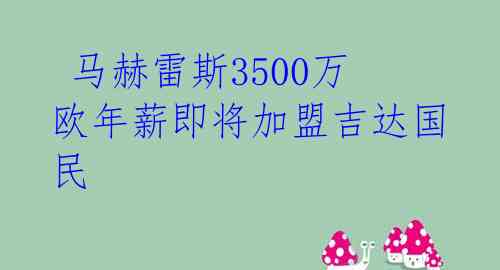 马赫雷斯3500万欧年薪即将加盟吉达国民