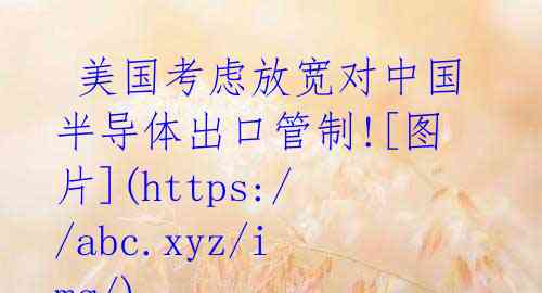  美国考虑放宽对中国半导体出口管制![图片](https://abc.xyz/img/)