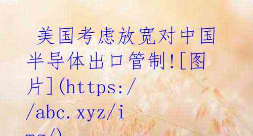  美国考虑放宽对中国半导体出口管制![图片](https://abc.xyz/img/) 