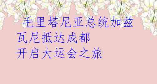 毛里塔尼亚总统加兹瓦尼抵达成都 开启大运会之旅