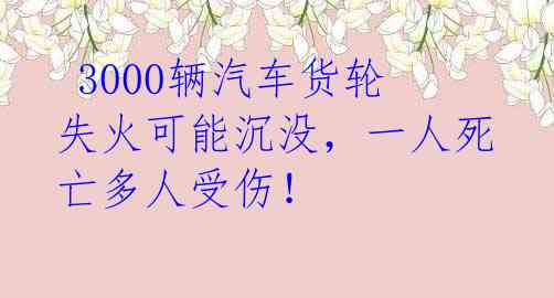 3000辆汽车货轮失火可能沉没,一人死亡多人受伤!