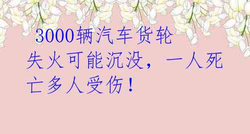  3000辆汽车货轮失火可能沉没，一人死亡多人受伤！ 