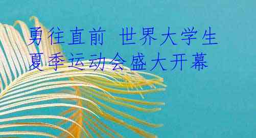 勇往直前 世界大学生夏季运动会盛大开幕