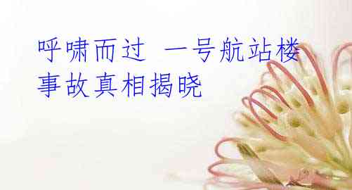 呼啸而过 一号航站楼事故真相揭晓
