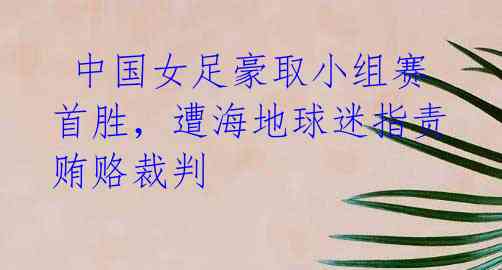 中国女足豪取小组赛首胜,遭海地球迷指责贿赂裁判