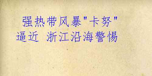 强热带风暴"卡努"逼近 浙江沿海警惕