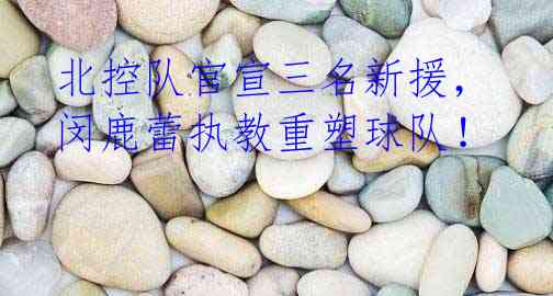 北控队官宣三名新援,闵鹿蕾执教重塑球队!