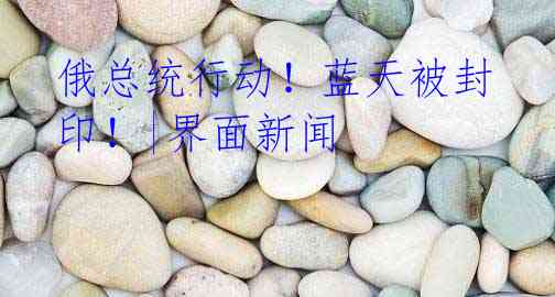 俄总统行动!蓝天被封印!|界面新闻