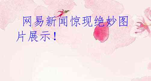 网易新闻惊现绝妙图片展示!