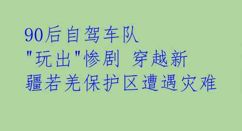 90后自驾车队 "玩出"惨剧 穿越新疆若羌保护区遭遇灾难