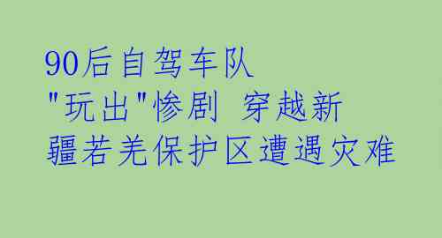 90后自驾车队 "玩出"惨剧 穿越新疆若羌保护区遭遇灾难 