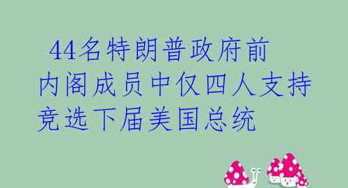  44名特朗普政府前内阁成员中仅四人支持竞选下届美国总统 