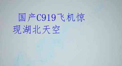  国产C919飞机惊现湖北天空 