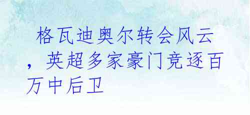 格瓦迪奥尔转会风云,英超多家豪门竞逐百万中后卫