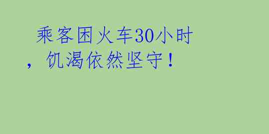  乘客困火车30小时，饥渴依然坚守！ 