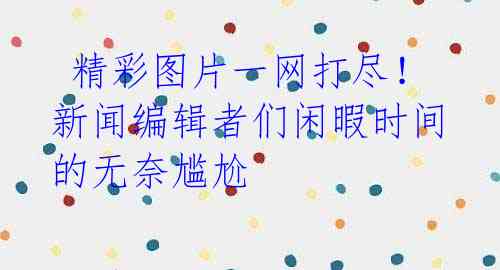 精彩图片一网打尽!新闻编辑者们闲暇时间的无奈尴尬