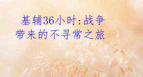 基辅36小时:战争带来的不寻常之旅