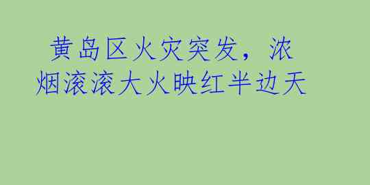 黄岛区火灾突发,浓烟滚滚大火映红半边天