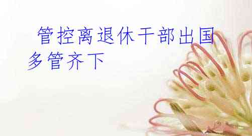 管控离退休干部出国多管齐下