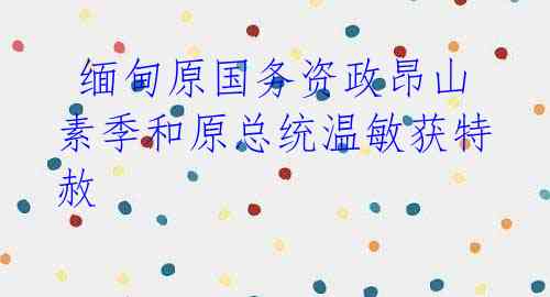 缅甸原国务资政昂山素季和原总统温敏获特赦