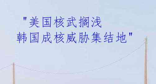 "美国核武搁浅 韩国成核威胁集结地"