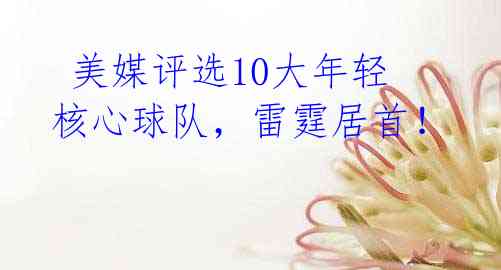 美媒评选10大年轻核心球队,雷霆居首!