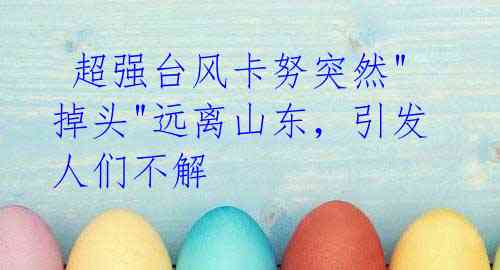 超强台风卡努突然"掉头"远离山东,引发人们不解