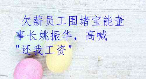  欠薪员工围堵宝能董事长姚振华，高喊 "还我工资"