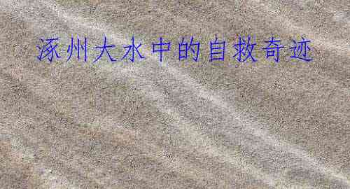 涿州大水中的自救奇迹