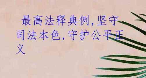  最高法释典例,坚守司法本色,守护公平正义