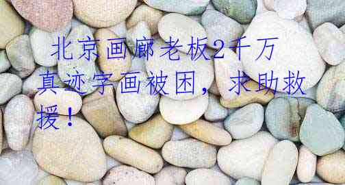  北京画廊老板2千万真迹字画被困，求助救援！