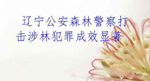  辽宁公安森林警察打击涉林犯罪成效显著