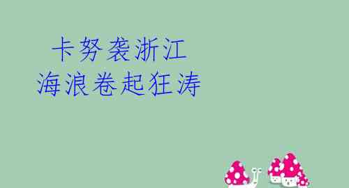 卡努袭浙江 海浪卷起狂涛