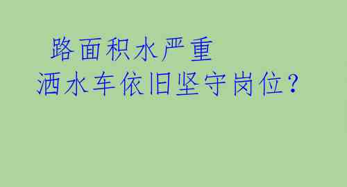  路面积水严重 洒水车依旧坚守岗位？ 