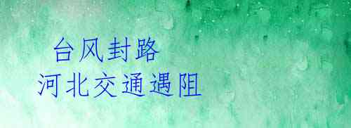 台风封路 河北交通遇阻