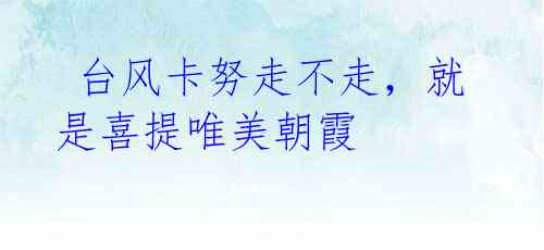 台风卡努走不走,就是喜提唯美朝霞