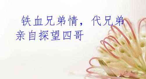  铁血兄弟情，代兄弟亲自探望四哥