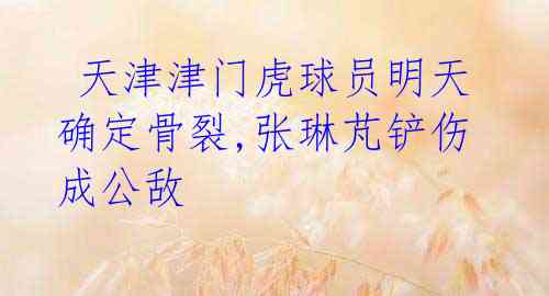  天津津门虎球员明天确定骨裂,张琳芃铲伤成公敌