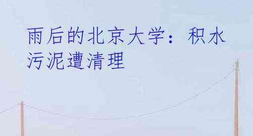 雨后的北京大学:积水污泥遭清理