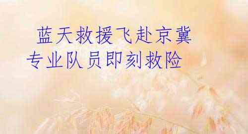 蓝天救援飞赴京冀 专业队员即刻救险
