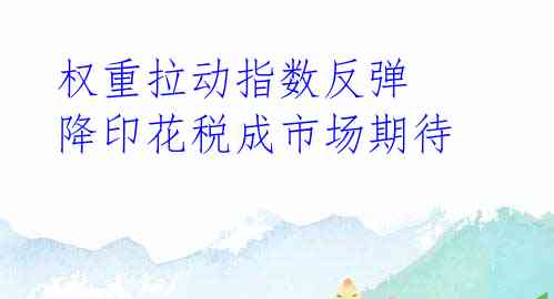 权重拉动指数反弹 降印花税成市场期待